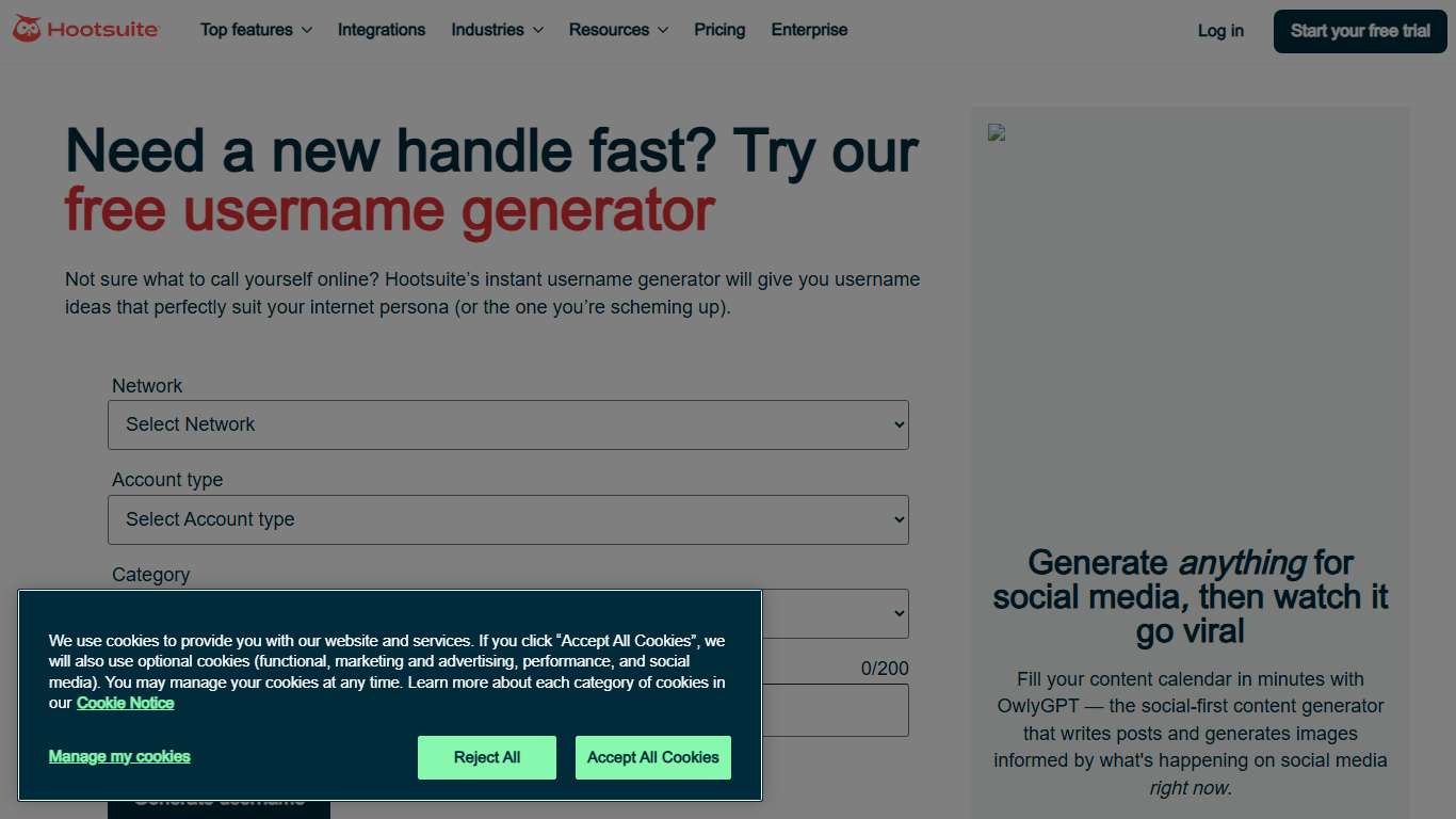 Free Username Generator for Social Media Handle Ideas Tool